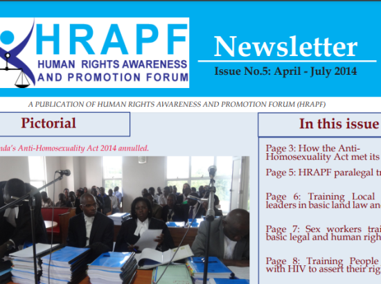 Fifth issue of the HRAPF Newsletter April – July 2014