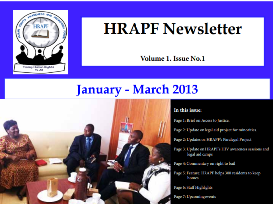 HRAPF Newsletter First Issue 2013