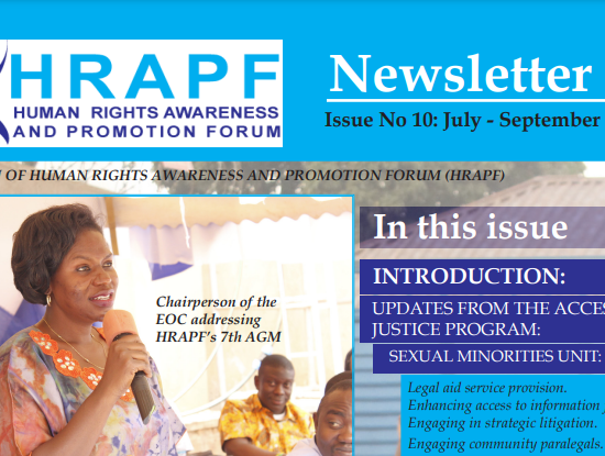 Tenth issue of the HRAPF Newsletter