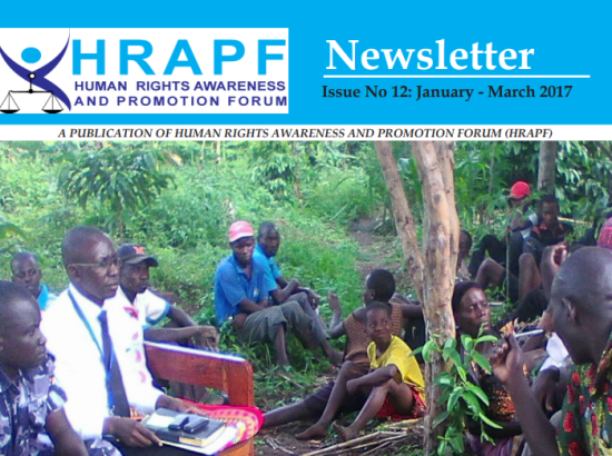 Twelfth issue of the HRAPF Newsletter January – March 2017